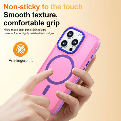 For iPhone 15 Pro Max Two-tone Contrast Magnetic Phone Case - Pink - EDA009981504A