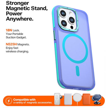 For iPhone 15 Pro Max Two-tone Contrast Magnetic Phone Case - Blue - EDA009981504B