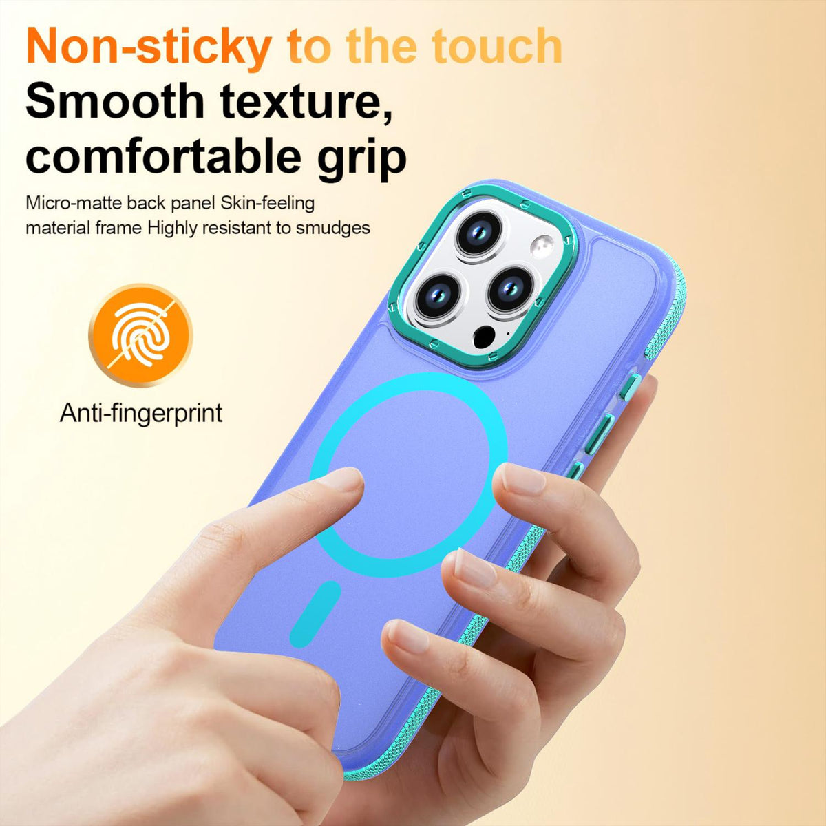 For iPhone 15 Pro Max Two-tone Contrast Magnetic Phone Case - Blue - EDA009981504B