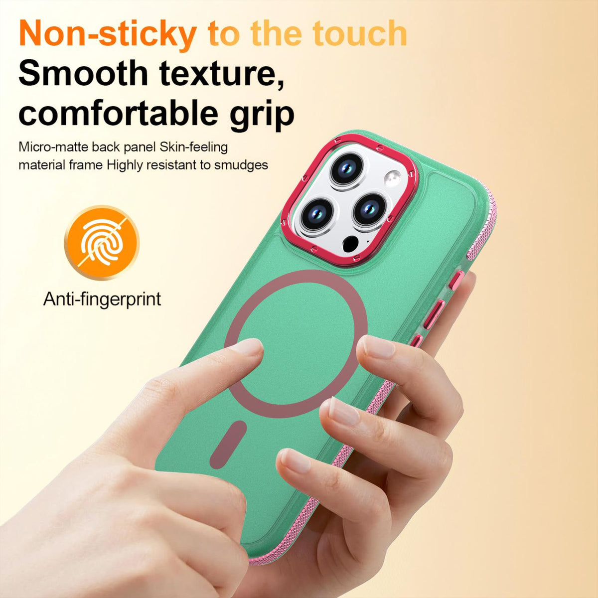 For iPhone 15 Pro Max Two-tone Contrast Magnetic Phone Case - Green - EDA009981504C