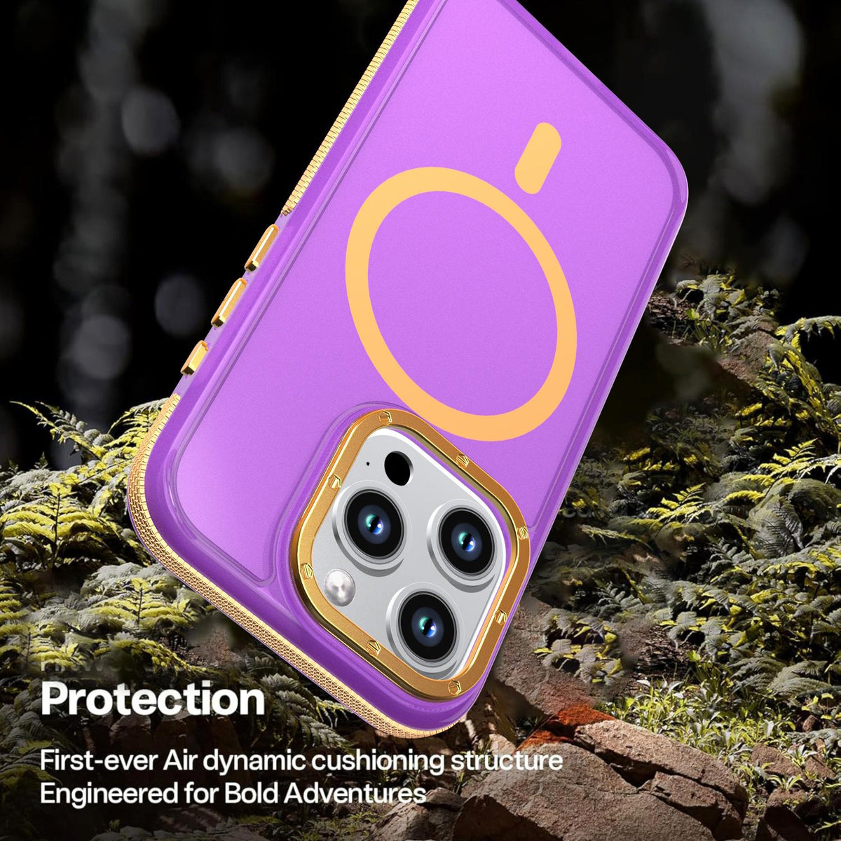 For iPhone 15 Pro Max Two-tone Contrast Magnetic Phone Case - Purple - EDA009981504D