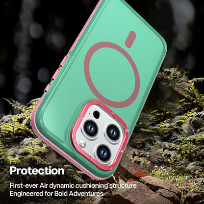For iPhone 15 Pro Two-tone Contrast Magnetic Phone Case - Green - EDA009981505C
