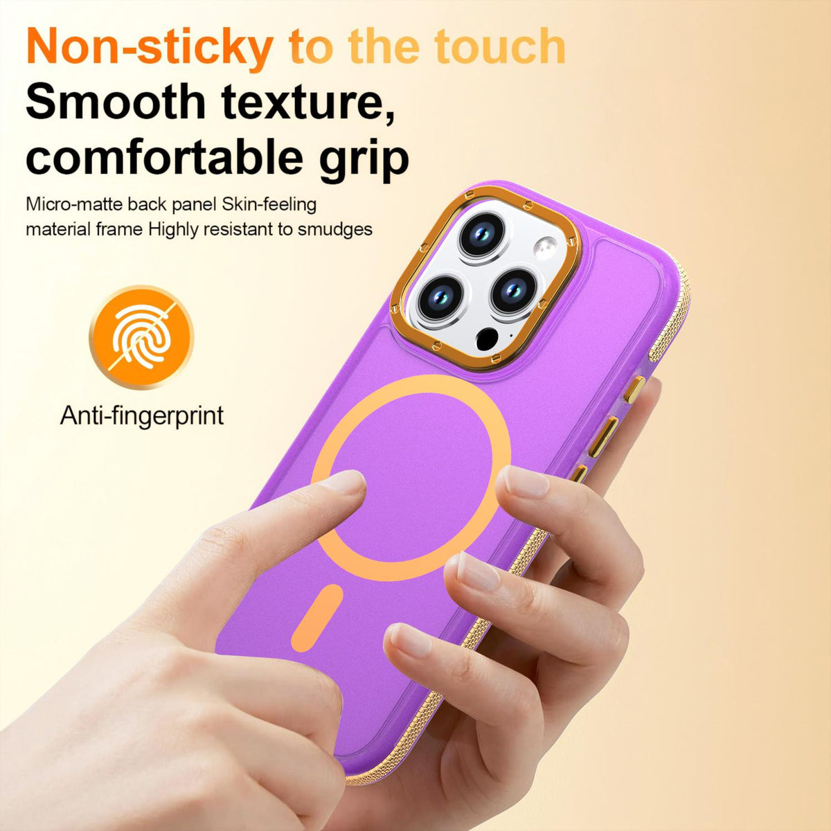 For iPhone 15 Pro Two-tone Contrast Magnetic Phone Case - Purple - EDA009981505D
