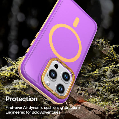 For iPhone 15 Pro Two-tone Contrast Magnetic Phone Case - Purple - EDA009981505D
