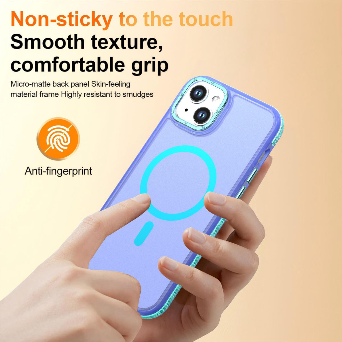 For iPhone 15 Plus / 14 Plus Two-tone Contrast Magnetic Phone Case - Blue - EDA009981507B