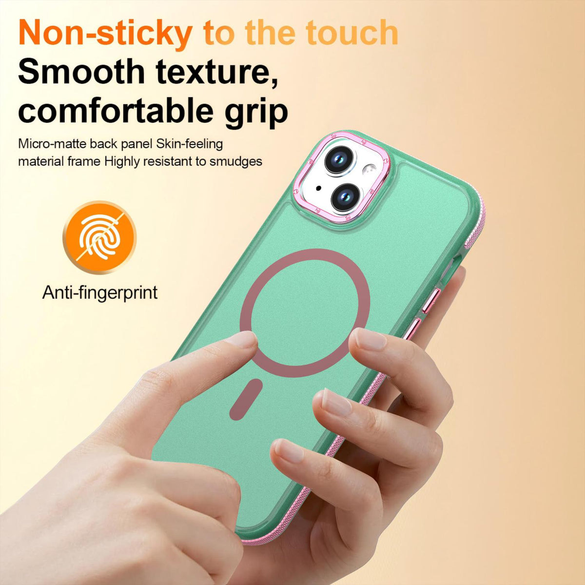 For iPhone 15 Plus / 14 Plus Two-tone Contrast Magnetic Phone Case - Green - EDA009981507C