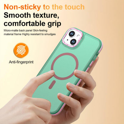 For iPhone 15 Plus / 14 Plus Two-tone Contrast Magnetic Phone Case - Green - EDA009981507C