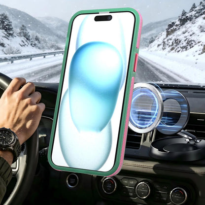 For iPhone 15 Plus / 14 Plus Two-tone Contrast Magnetic Phone Case - Green - EDA009981507C