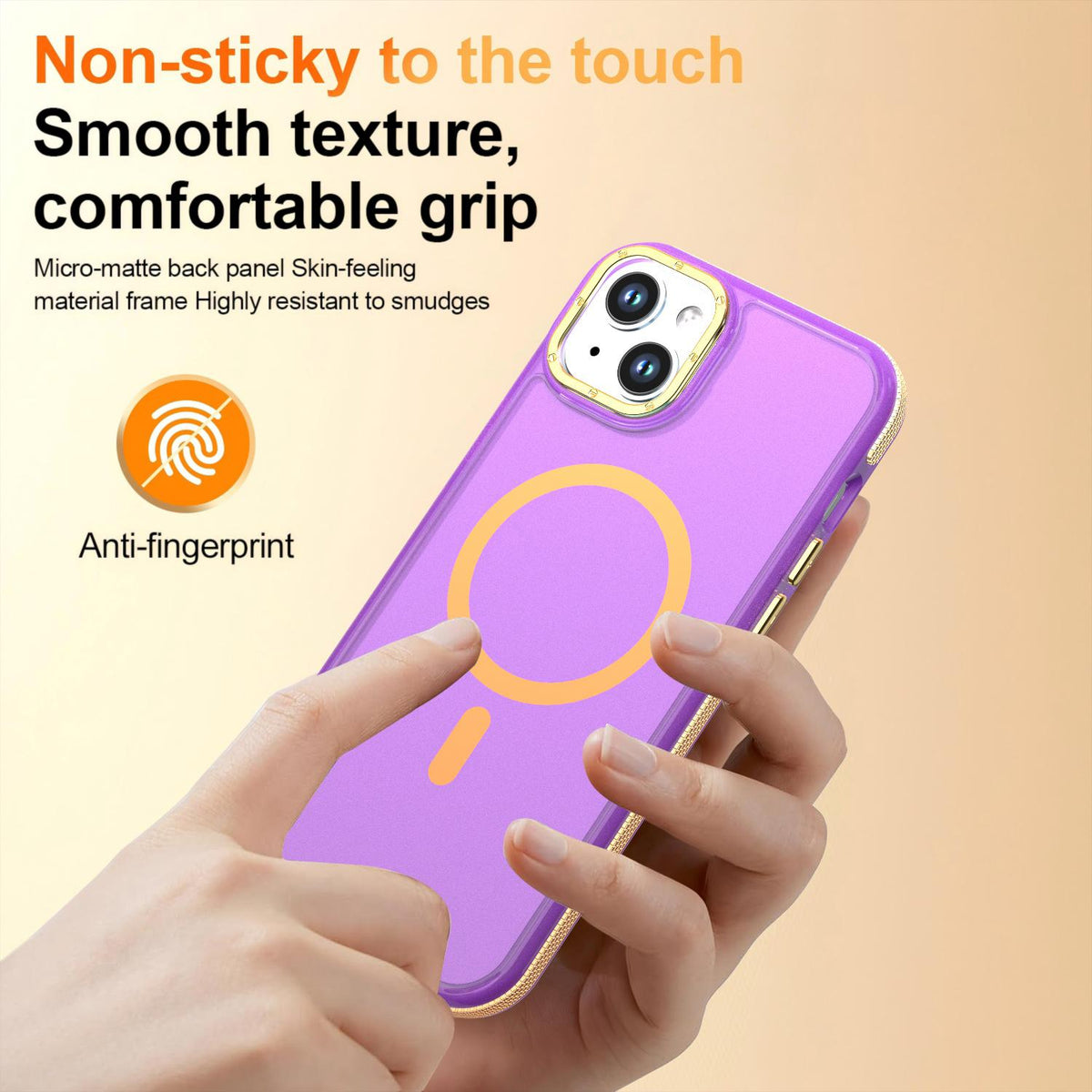 For iPhone 15 Plus / 14 Plus Two-tone Contrast Magnetic Phone Case - Purple - EDA009981507D