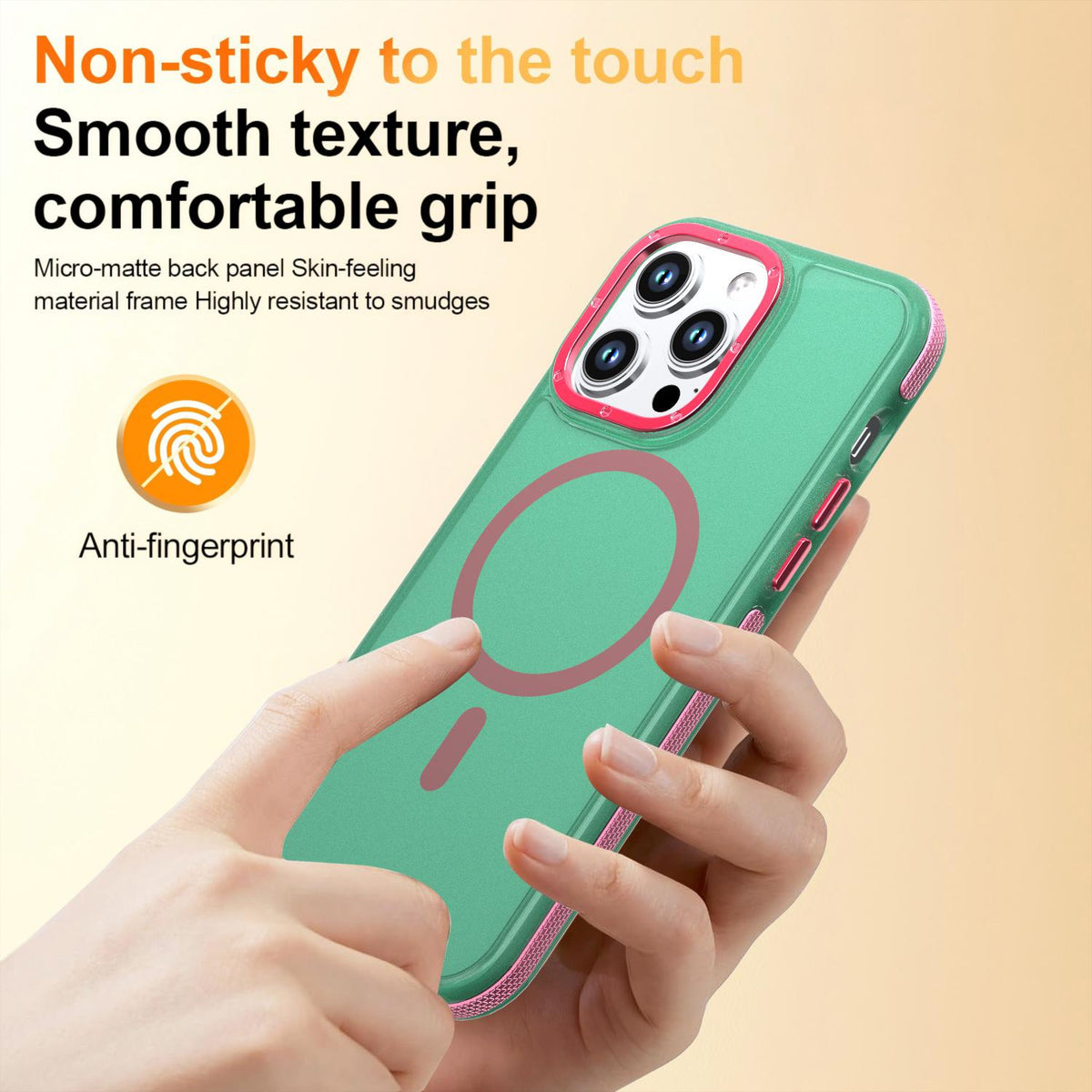 For iPhone 14 Pro Max Two-tone Contrast Magnetic Phone Case - Green - EDA009981508C