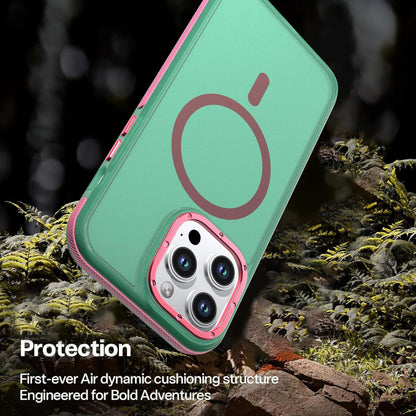 For iPhone 14 Pro Max Two-tone Contrast Magnetic Phone Case - Green - EDA009981508C