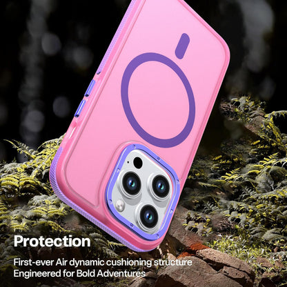 For iPhone 14 Pro Two-tone Contrast Magnetic Phone Case - Pink - EDA009981509A
