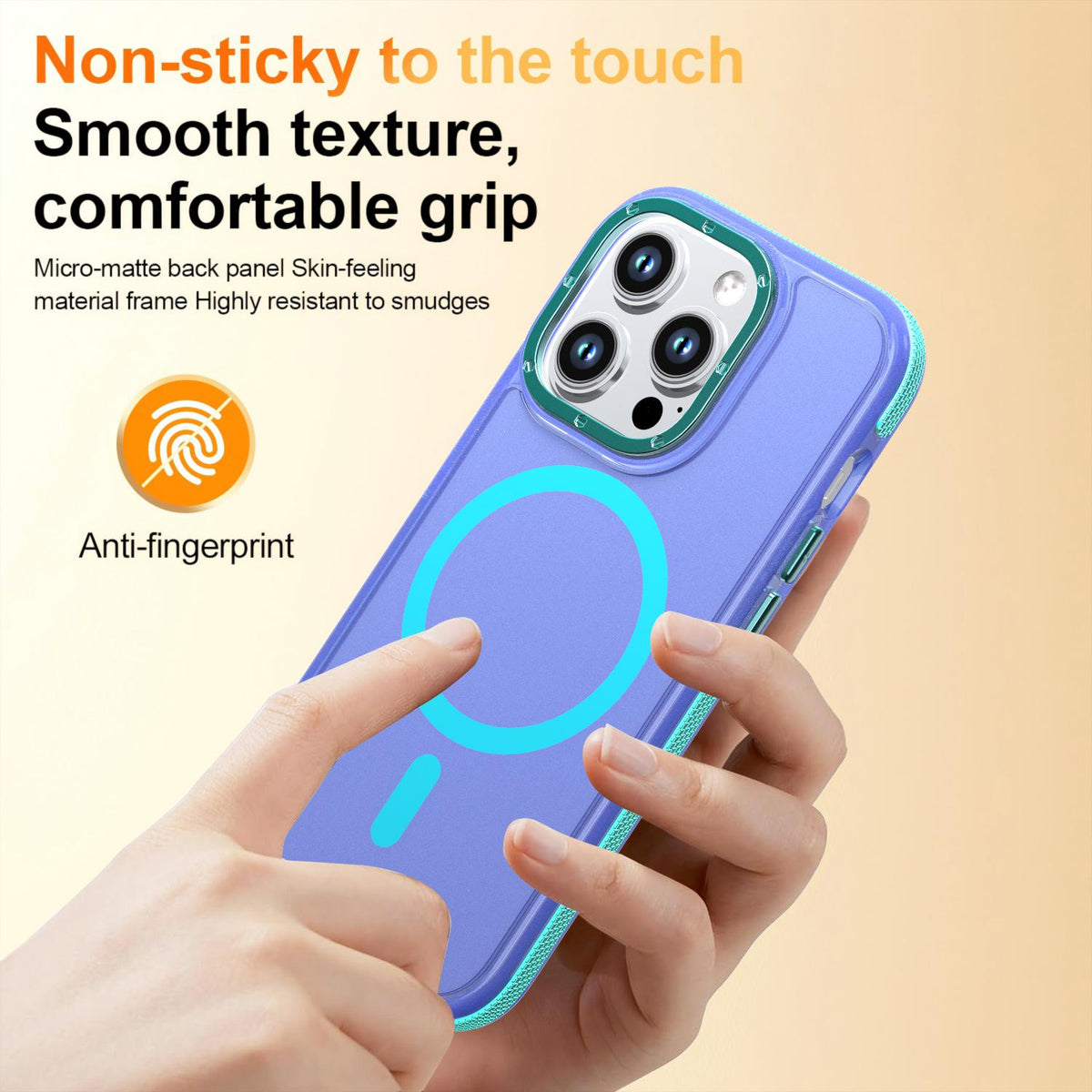 For iPhone 14 Pro Two-tone Contrast Magnetic Phone Case - Blue - EDA009981509B