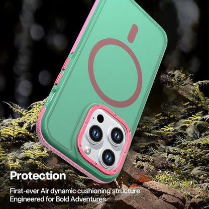 For iPhone 14 Pro Two-tone Contrast Magnetic Phone Case - Green - EDA009981509C