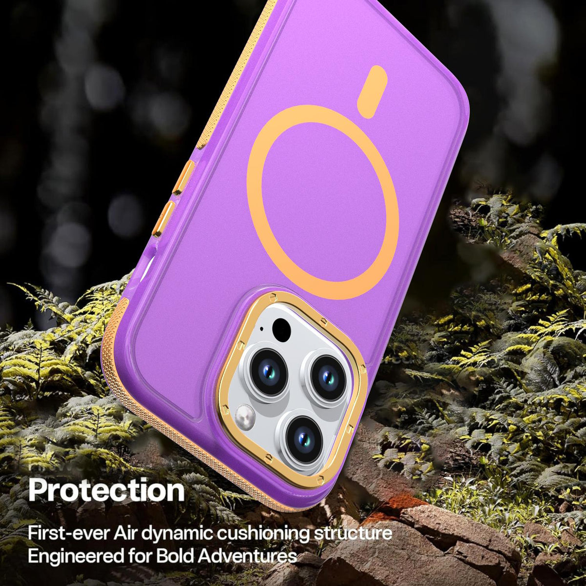 For iPhone 14 Pro Two-tone Contrast Magnetic Phone Case - Purple - EDA009981509D