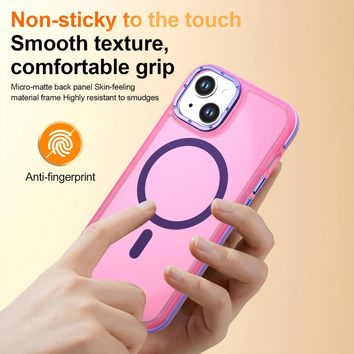 For iPhone 14 / 13 Two-tone Contrast Magnetic Phone Case - Pink - EDA009981510A