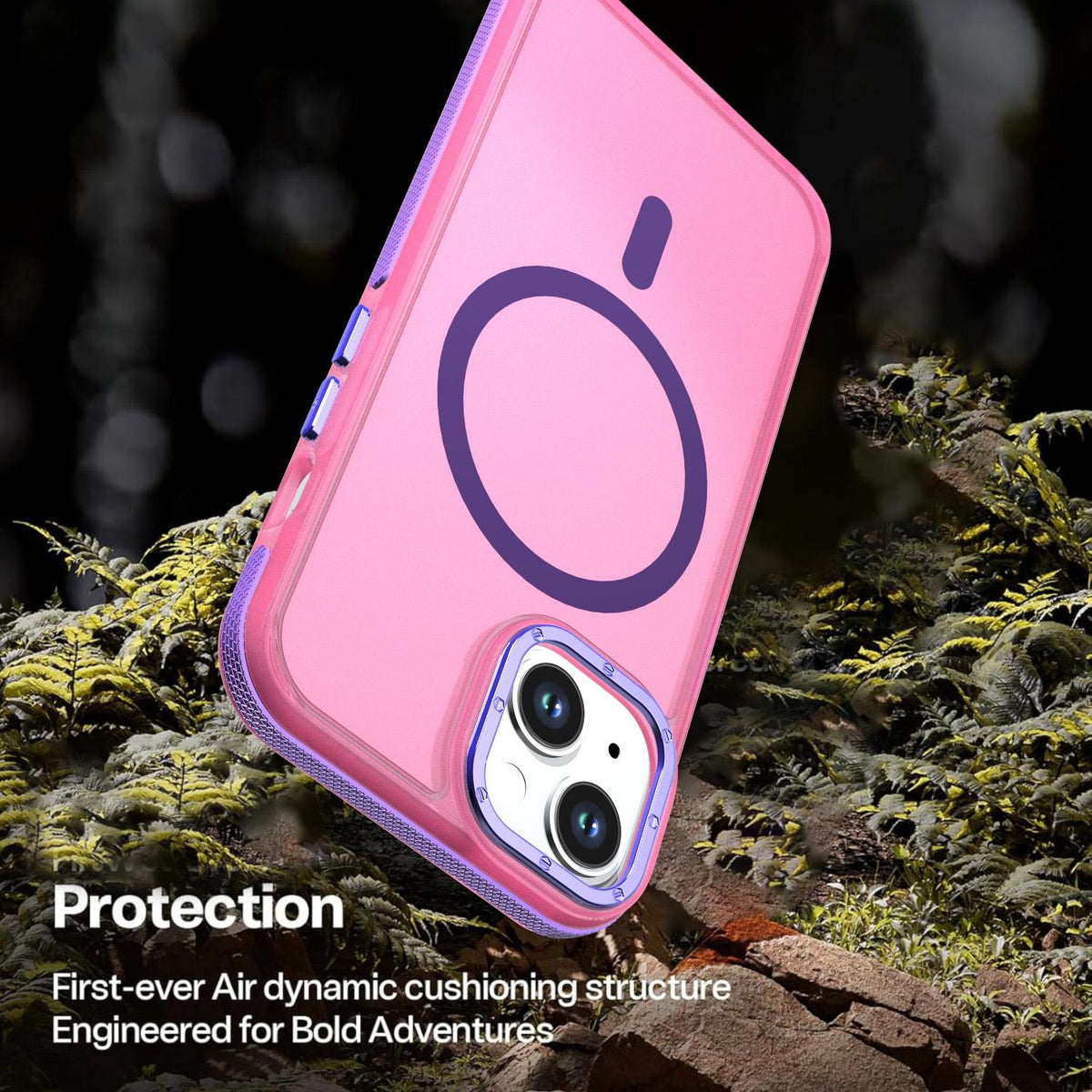 For iPhone 14 / 13 Two-tone Contrast Magnetic Phone Case - Pink - EDA009981510A