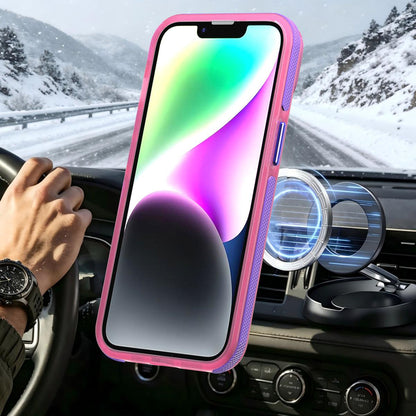 For iPhone 14 / 13 Two-tone Contrast Magnetic Phone Case - Pink - EDA009981510A