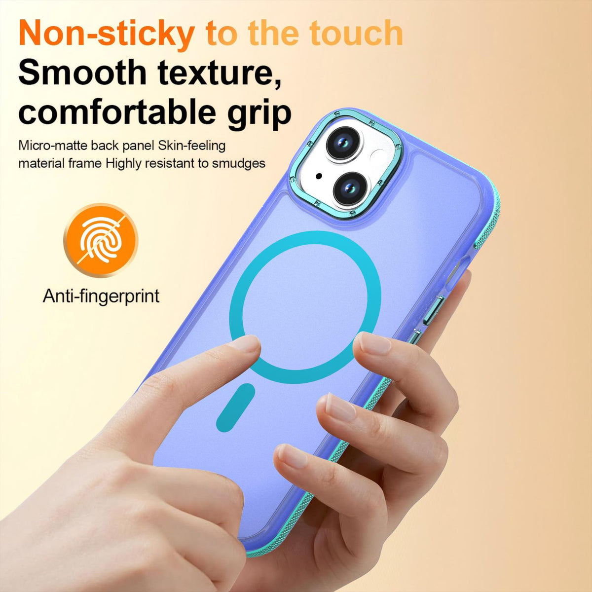 For iPhone 14 / 13 Two-tone Contrast Magnetic Phone Case - Blue - EDA009981510B