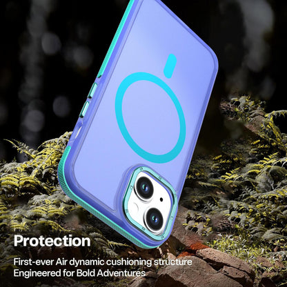 For iPhone 14 / 13 Two-tone Contrast Magnetic Phone Case - Blue - EDA009981510B