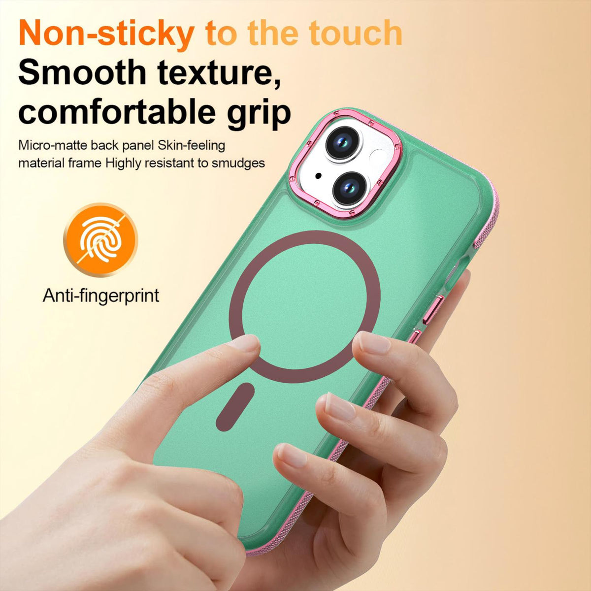 For iPhone 14 / 13 Two-tone Contrast Magnetic Phone Case - Green - EDA009981510C