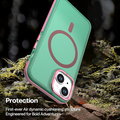 For iPhone 14 / 13 Two-tone Contrast Magnetic Phone Case - Green - EDA009981510C