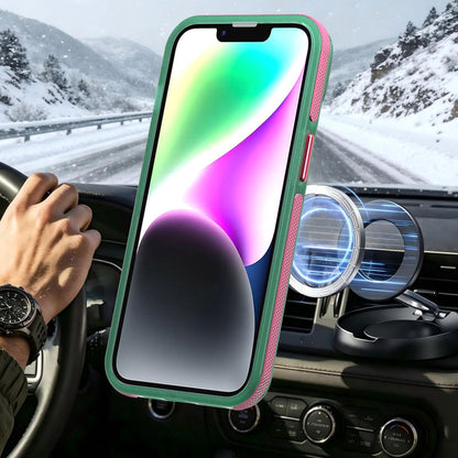 For iPhone 14 / 13 Two-tone Contrast Magnetic Phone Case - Green - EDA009981510C