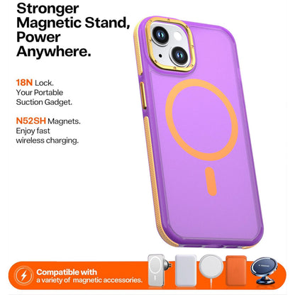 For iPhone 14 / 13 Two-tone Contrast Magnetic Phone Case - Purple - EDA009981510D