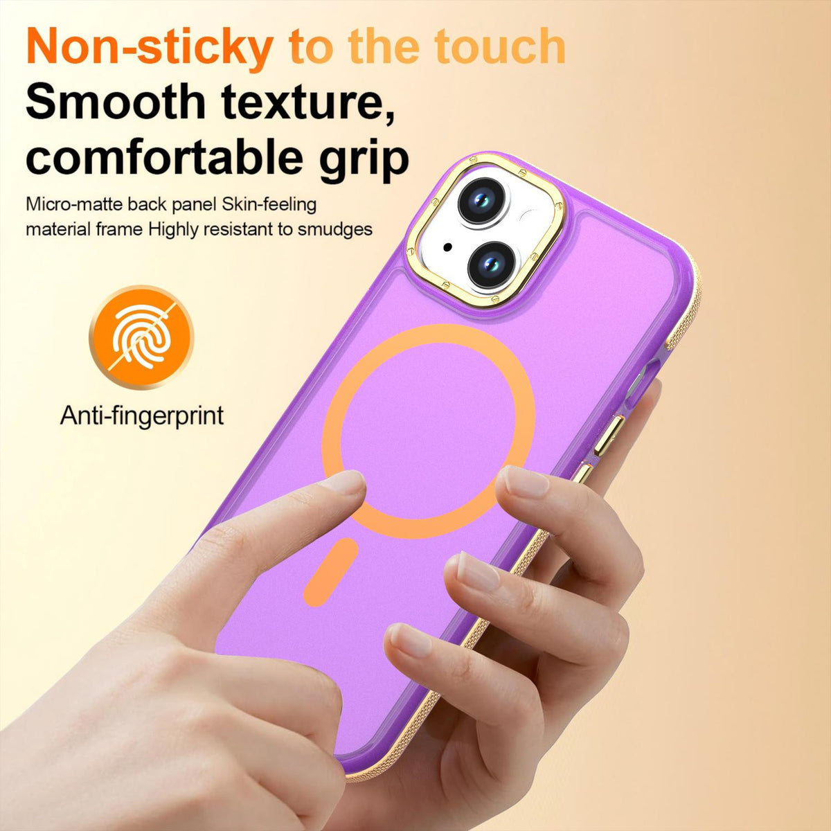 For iPhone 14 / 13 Two-tone Contrast Magnetic Phone Case - Purple - EDA009981510D