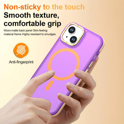 For iPhone 14 / 13 Two-tone Contrast Magnetic Phone Case - Purple - EDA009981510D