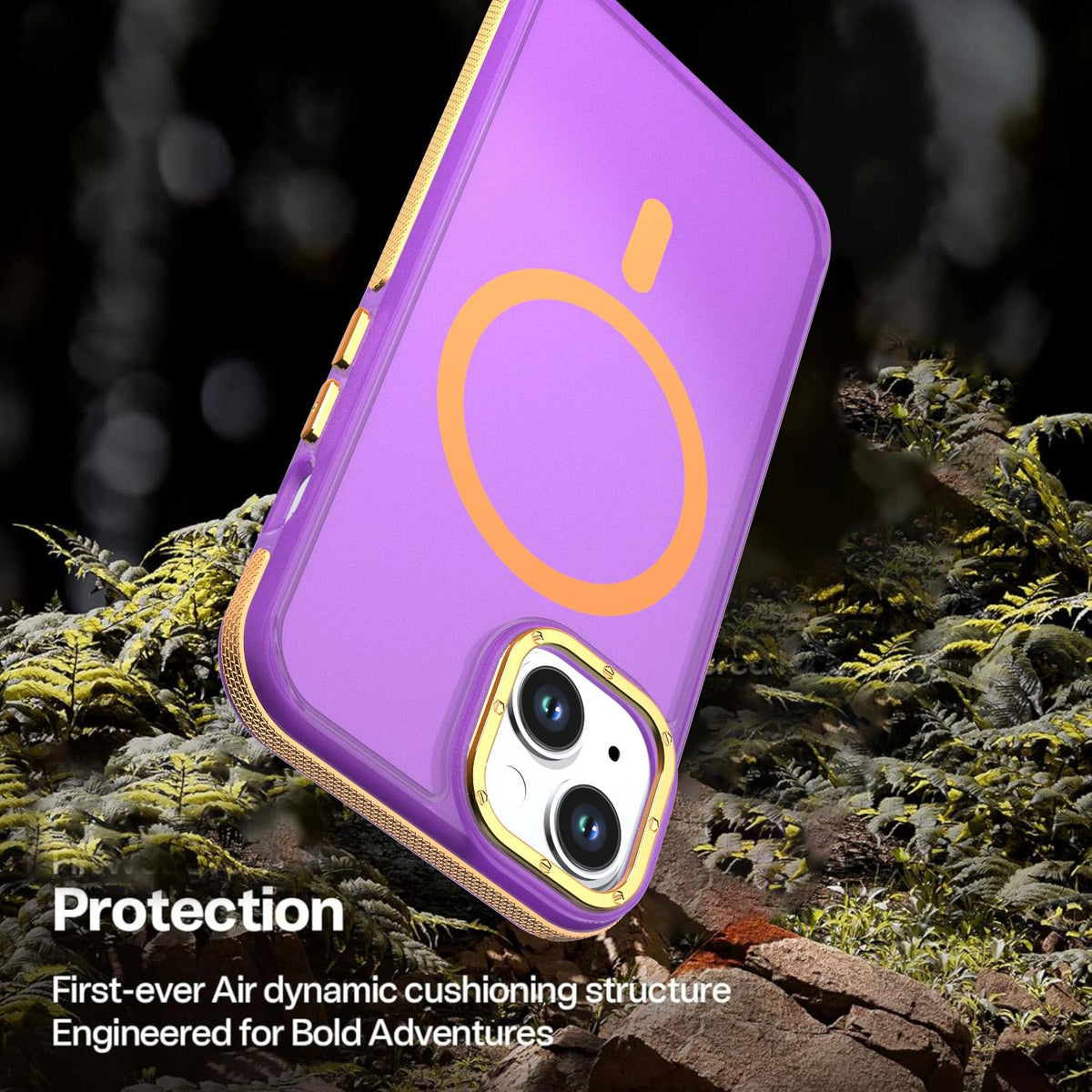 For iPhone 14 / 13 Two-tone Contrast Magnetic Phone Case - Purple - EDA009981510D