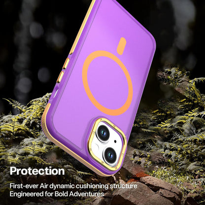 For iPhone 14 / 13 Two-tone Contrast Magnetic Phone Case - Purple - EDA009981510D