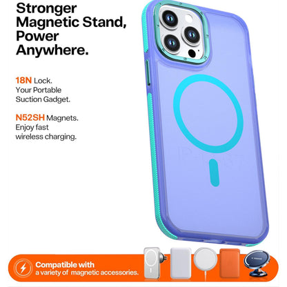 For iPhone 13 Pro Max Two-tone Contrast Magnetic Phone Case - Blue - EDA009981511B