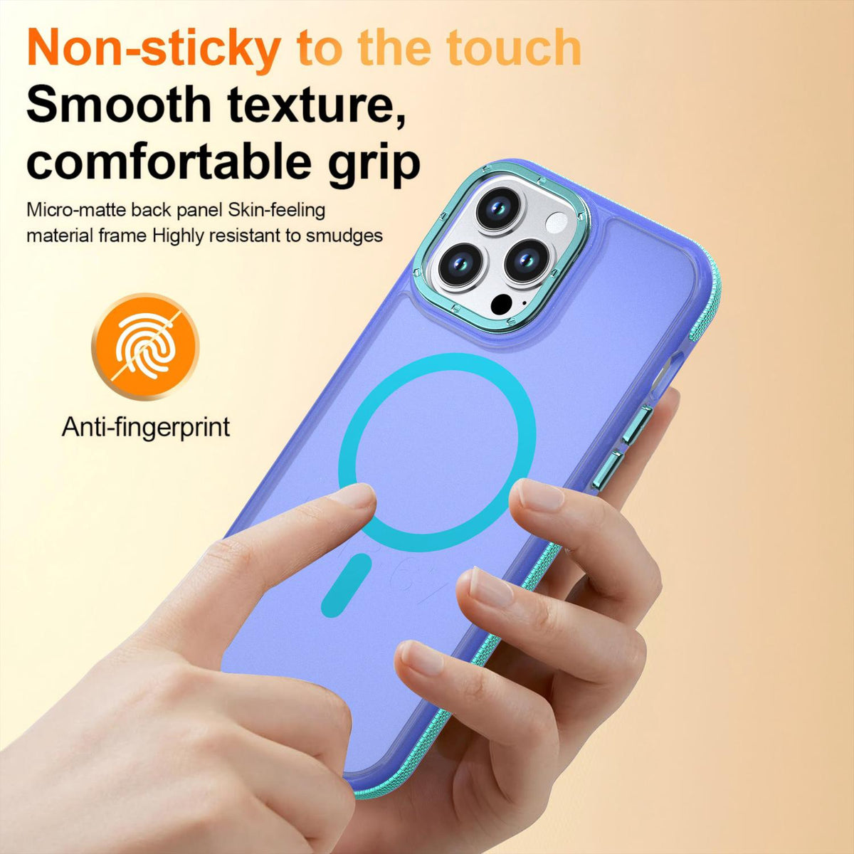 For iPhone 13 Pro Max Two-tone Contrast Magnetic Phone Case - Blue - EDA009981511B