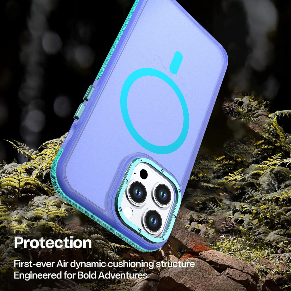 For iPhone 13 Pro Max Two-tone Contrast Magnetic Phone Case - Blue - EDA009981511B