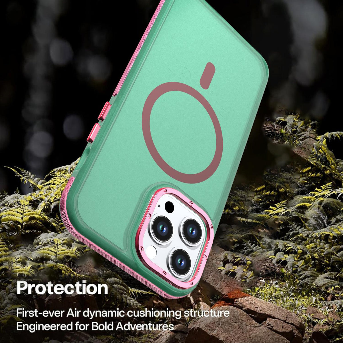 For iPhone 13 Pro Max Two-tone Contrast Magnetic Phone Case - Green - EDA009981511C
