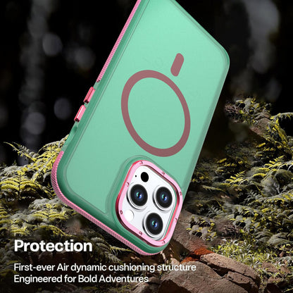 For iPhone 13 Pro Max Two-tone Contrast Magnetic Phone Case - Green - EDA009981511C