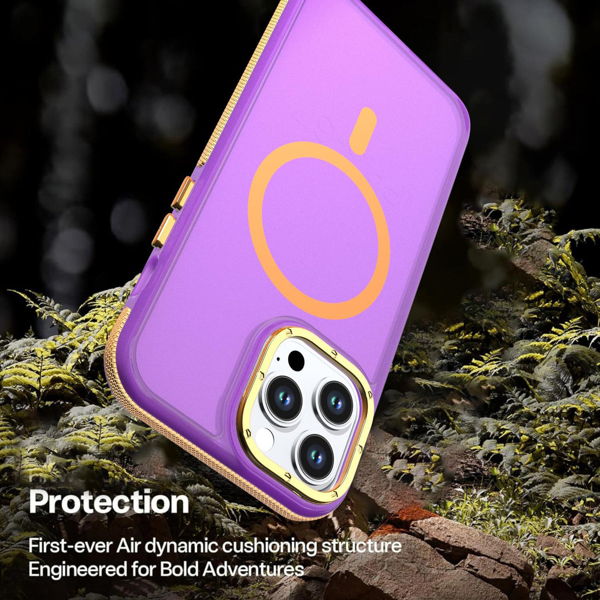For iPhone 13 Pro Max Two-tone Contrast Magnetic Phone Case - Purple - EDA009981511D