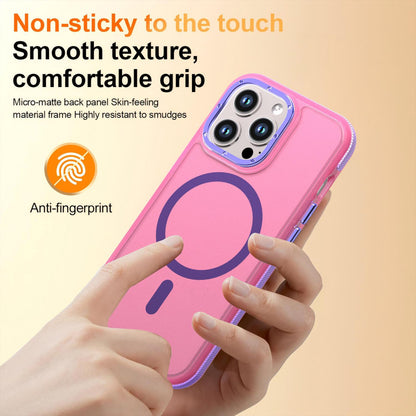 For iPhone 13 Pro Two-tone Contrast Magnetic Phone Case - Pink - EDA009981512A