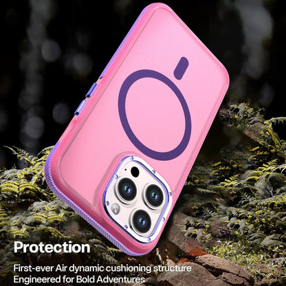For iPhone 13 Pro Two-tone Contrast Magnetic Phone Case - Pink - EDA009981512A