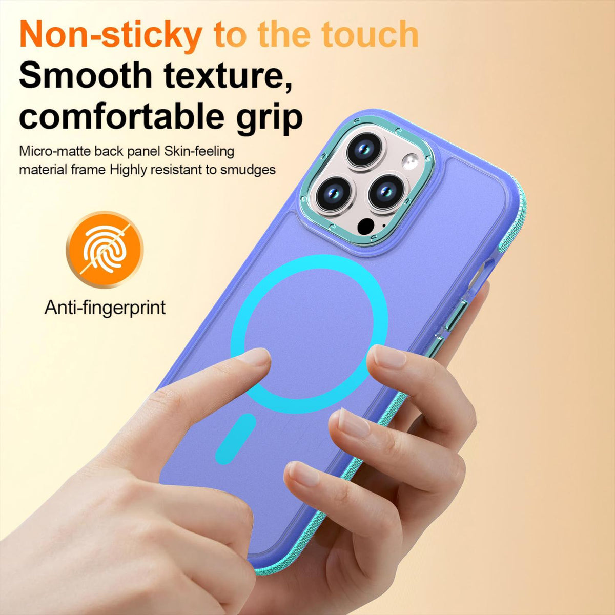 For iPhone 13 Pro Two-tone Contrast Magnetic Phone Case - Blue - EDA009981512B