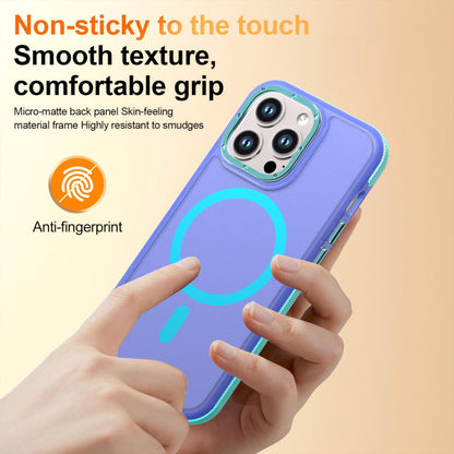 For iPhone 13 Pro Two-tone Contrast Magnetic Phone Case - Blue - EDA009981512B