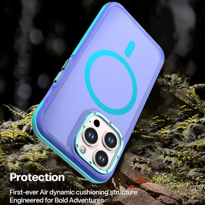 For iPhone 13 Pro Two-tone Contrast Magnetic Phone Case - Blue - EDA009981512B
