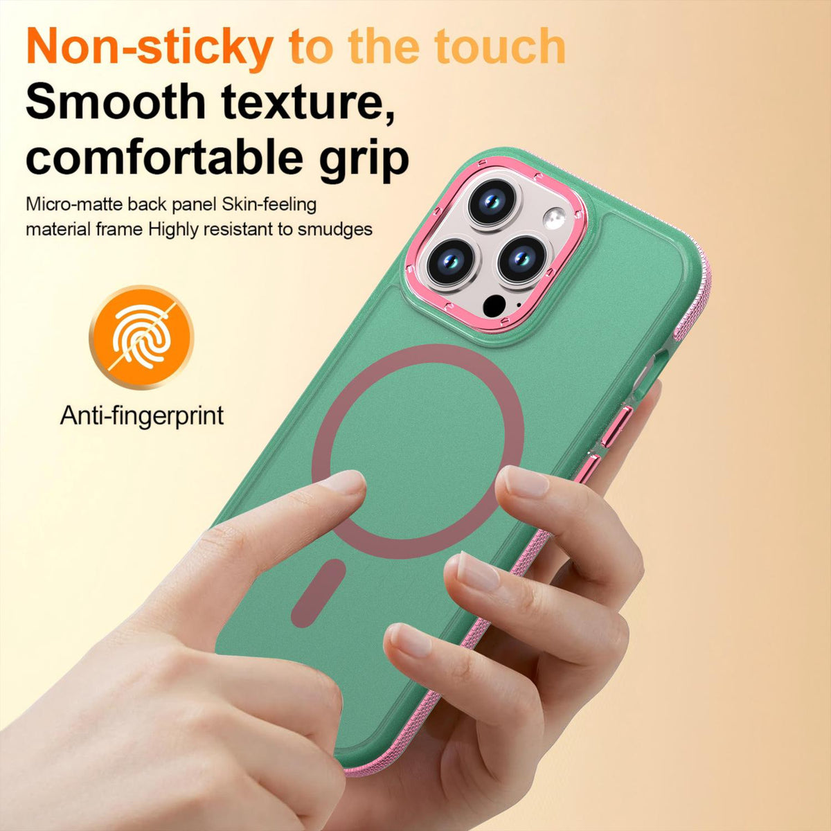 For iPhone 13 Pro Two-tone Contrast Magnetic Phone Case - Green - EDA009981512C
