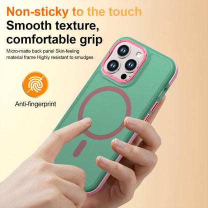 For iPhone 13 Pro Two-tone Contrast Magnetic Phone Case - Green - EDA009981512C