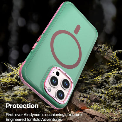 For iPhone 13 Pro Two-tone Contrast Magnetic Phone Case - Green - EDA009981512C