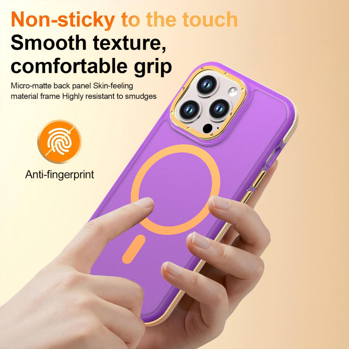 For iPhone 13 Pro Two-tone Contrast Magnetic Phone Case - Purple - EDA009981512D