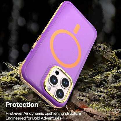 For iPhone 13 Pro Two-tone Contrast Magnetic Phone Case - Purple - EDA009981512D