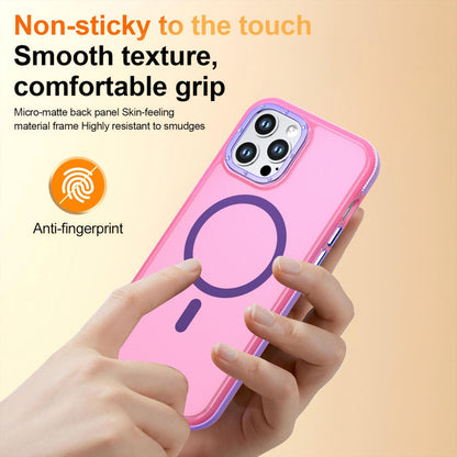For iPhone 12 Pro Max Two-tone Contrast Magnetic Phone Case - Pink - EDA009981513A