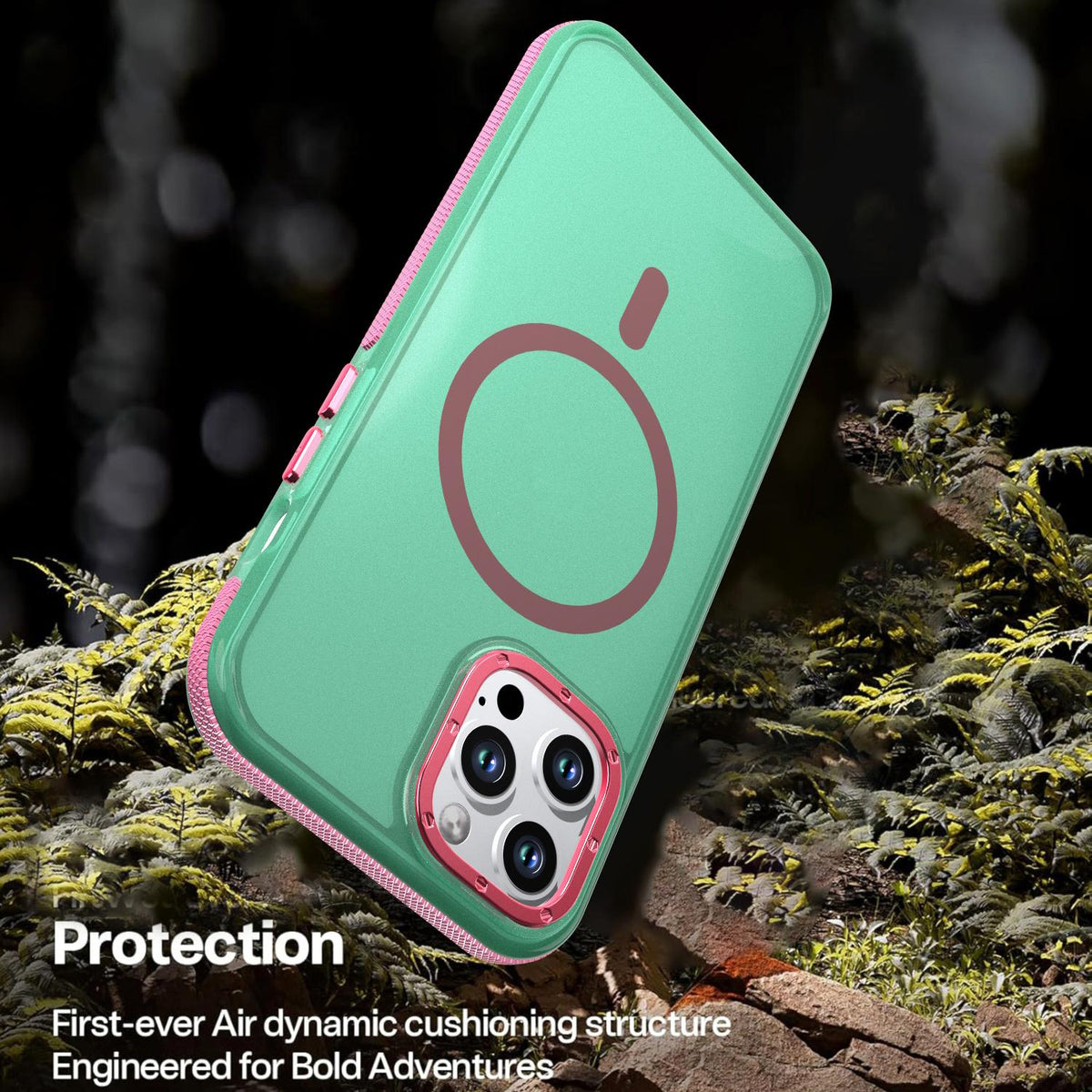 For iPhone 12 Pro Max Two-tone Contrast Magnetic Phone Case - Green - EDA009981513C